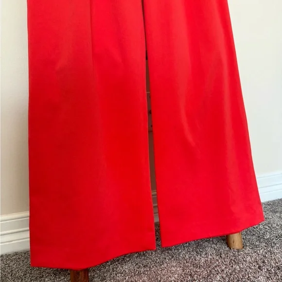 ANTONIO MELANI Vibrant Red-Orange Wide Leg Pants - Picture 8 of 13